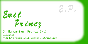 emil princz business card